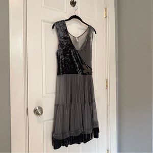 Free People | Beaded tulle velvet dress